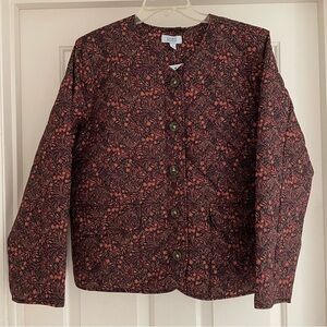 Croft & Barrow Women's Quilted Floral Jacket - Size XL, Dark Floral Print